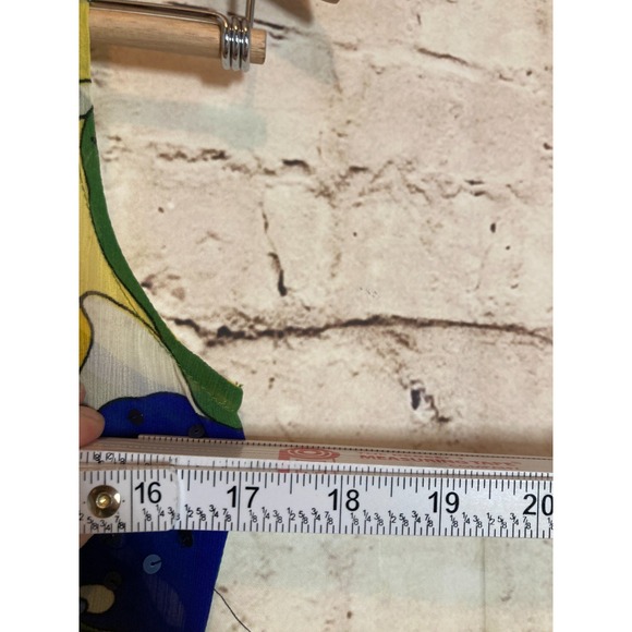 Ochirly Midi Dress Womens Medium Colorful Retro Florals Midi Flowy Sequins - Picture 8 of 13